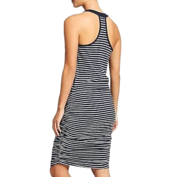 NWT ATHLETA Striped Ruched Racerback Tank Dress L - Picture 4 of 7